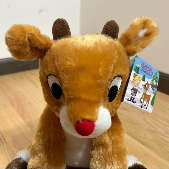 Rudolph the Red Nosed Reindeer Plush NWT Stuffed Animal Christmas Kids Toy Brown - Picture 3 of 8
